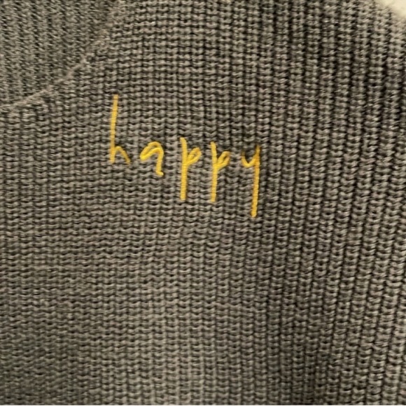 Peace Love World Happy Oversized Turtleneck Sweater s L - Picture 3 of 6